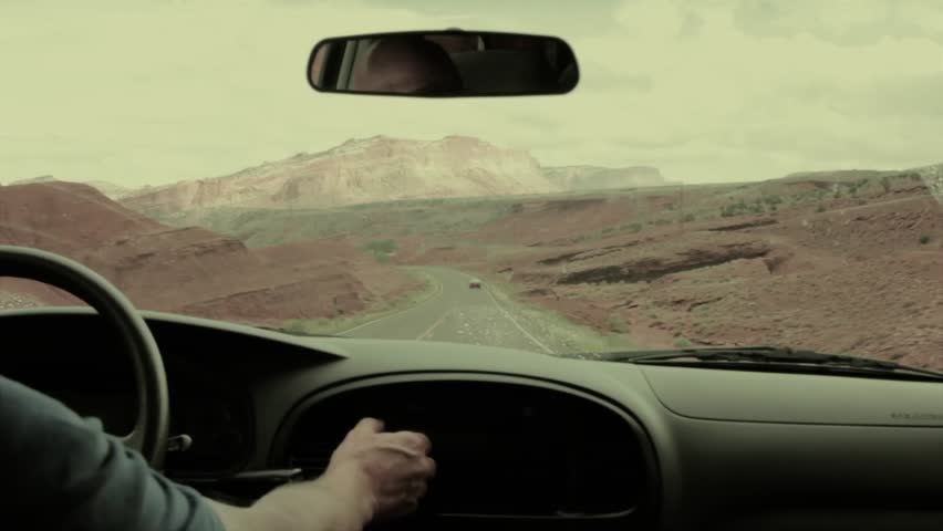 Driving through the beautiful desert of Capitol Reef National Park