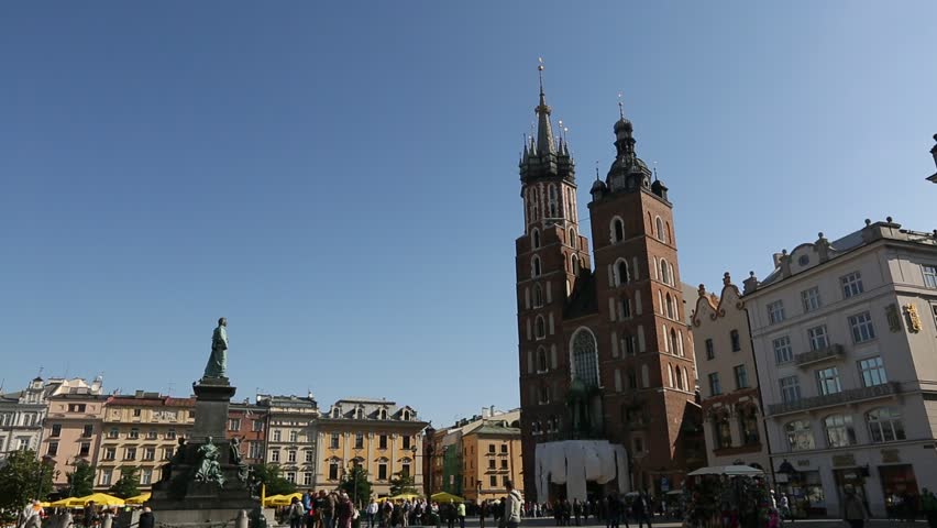 KRAKOW, POLAND - SEN 18: St. Mary's Church in historical center of Krakow, Sen