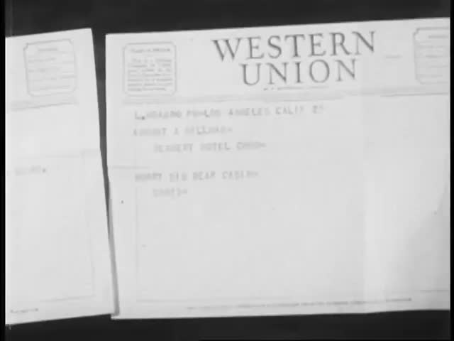 Close-up of Western Union telegram