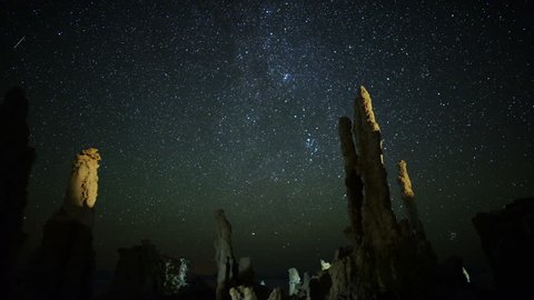 Mono Lake Perseid Meteor Shower 01 Milky Way Time Lapse Stock Video
