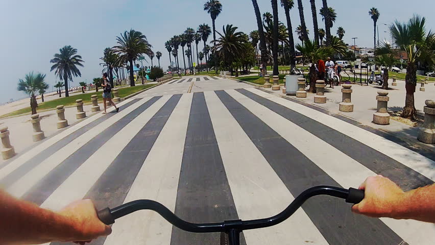 SANTA MONICA, CA/USA: September 15, 2013- The point of view of someone riding a