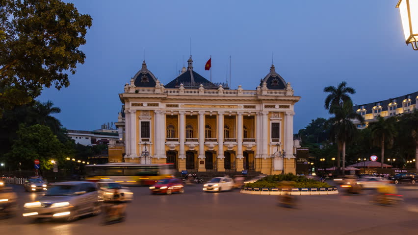Timelapse of Hanoi Opera House, Vietnam