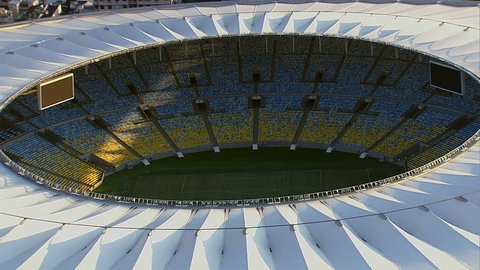 Closeup Aerial view of Maracana Stadium, Rio De Janeiro, Brazil Redaktionell stockvideo