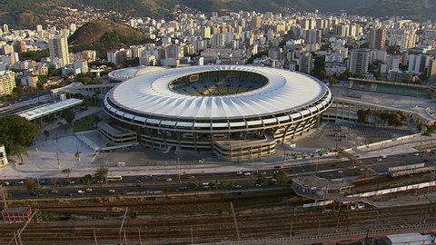 Aerial view of Maracana Stadium, Rio De Janeiro, Brazil