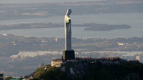 Aerial view of Christ the Redemeer Statue, Rio de Janeiro, Brazil