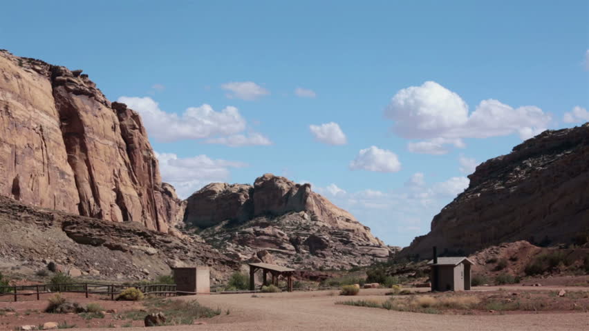 Temple Mountain rest area San Rafael Swell Utah. Rich mining history and interesting geological features. Once an active uranium mine under Atomic Energy Commission in 1940 - 1950