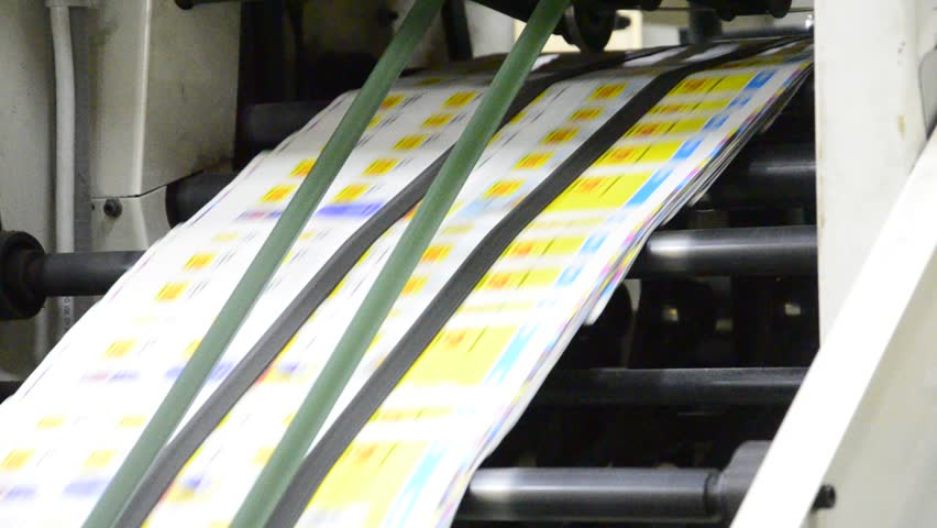Printing house. - Stock Video. The press of the news newspaper in publishing