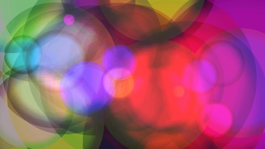 Multicolored Glowing Circles Abstract Motion Background
