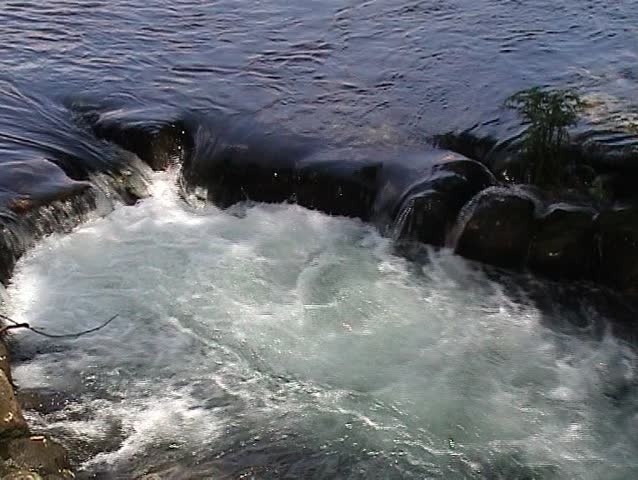 Fresh water in river cascade 