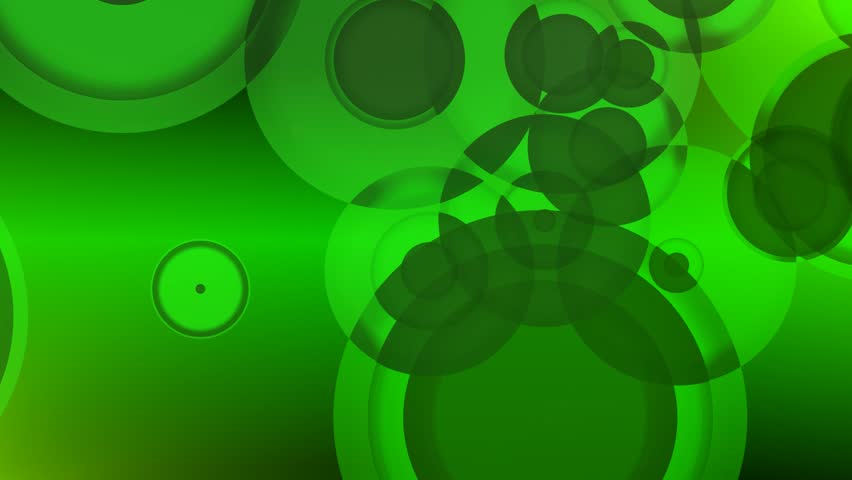 Green Glowing Circles Abstract Motion Background