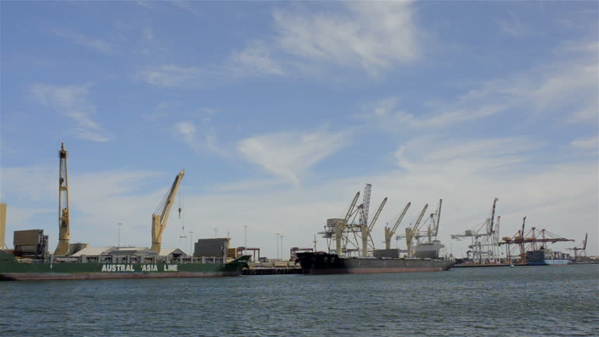 FREMANTLE, AUSTRALIA - DECEMBER 2 2012: Container ships docked at Fremantle