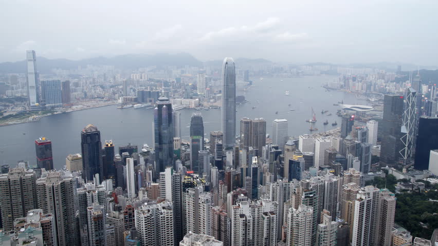 Hong Kong and Kowloon skyline day to night - 4K
