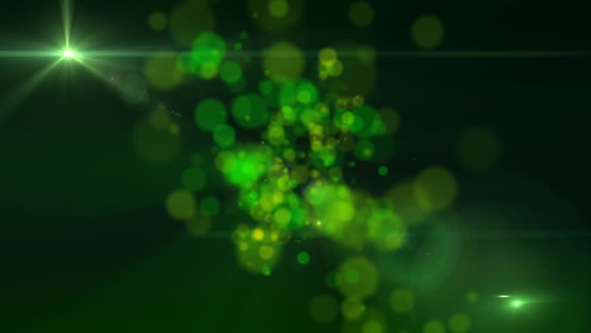 Green  Glowing Circles Abstract Motion Background