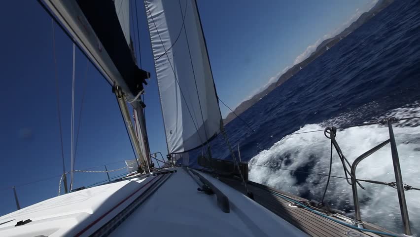 Sailing in Greece. Yachting. Luxury cruise yacht. (HD)