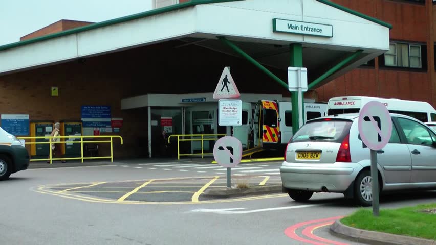 STAFFORD, UK - CIRCA 2013: )NHS Stafford Hospital Entrance