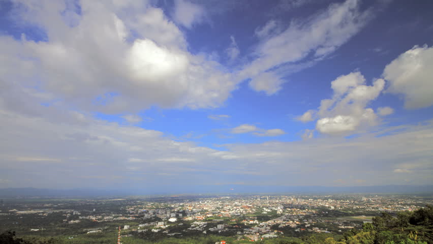 Time laps film of cloud over the city of Chiang Mai Thailand