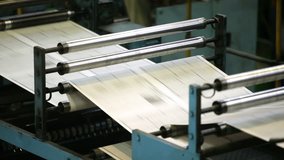 Fast process of black-and-white newspaper sheets passing the offset cylinders