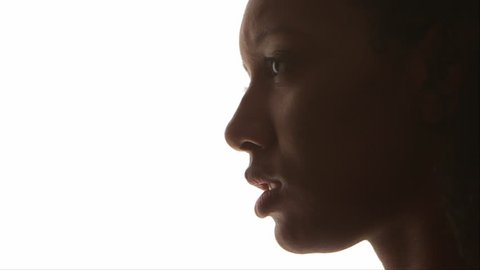Profile of black woman Stock Video