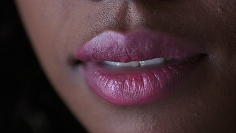 Close-up of black woman's lips