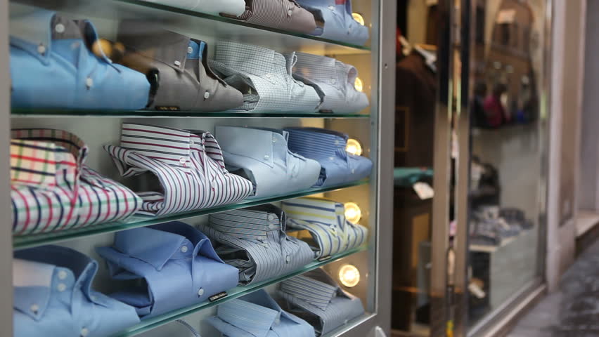 Male shirts on store display