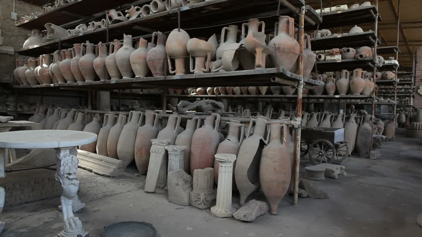 Ancient artefacts in Pompeii