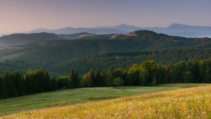 Time lapse clip. Majestic mountain landscape. Carpathian, Ukraine, Europe.