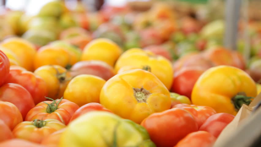 Tomato display at market