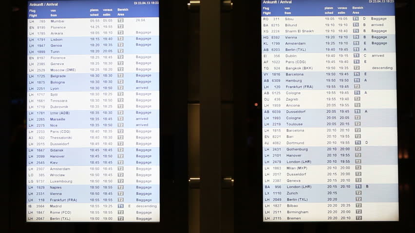 Flight departure timetable