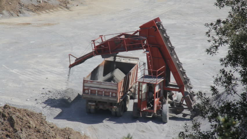 Sand digging in quarry