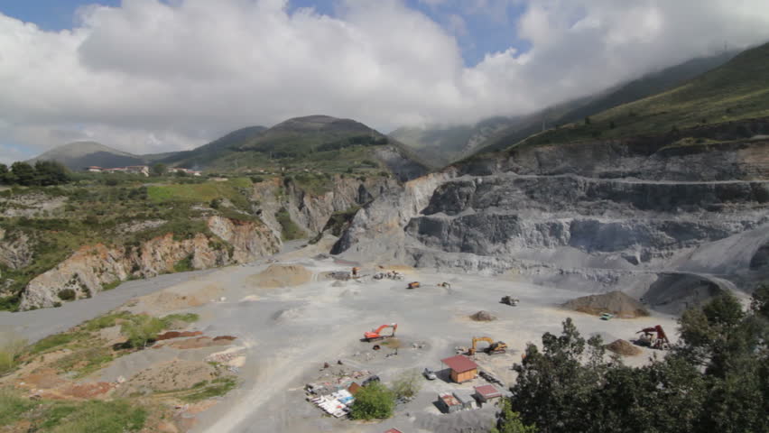 Big sand quarry in mountains