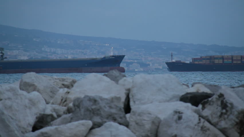Container ships in Naples