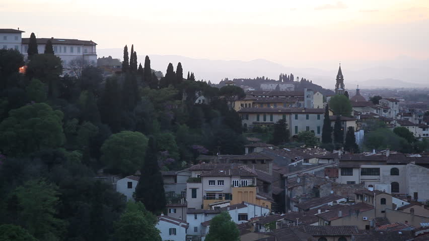 Panorama of Florence - panning shot 