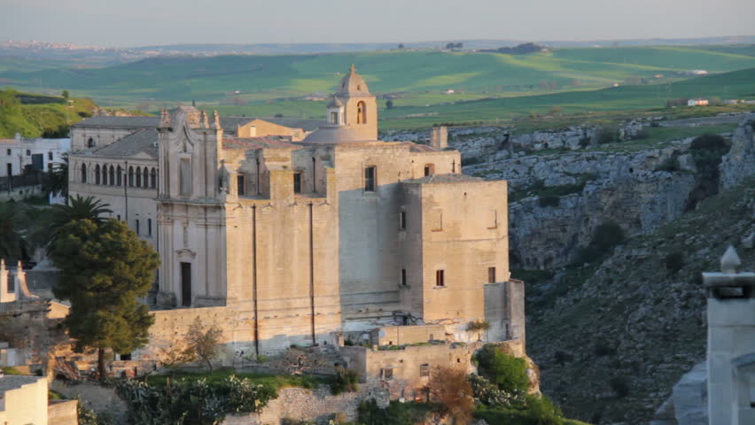 Church on a hill in Matera, Italy