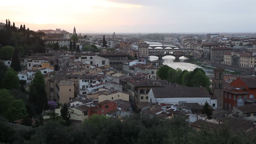 Panorama of Florence panning shot