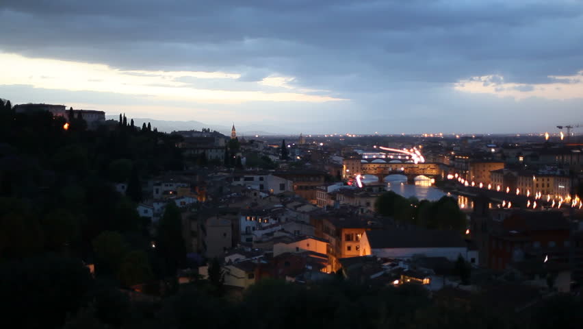 Florence, Italy at dusk 