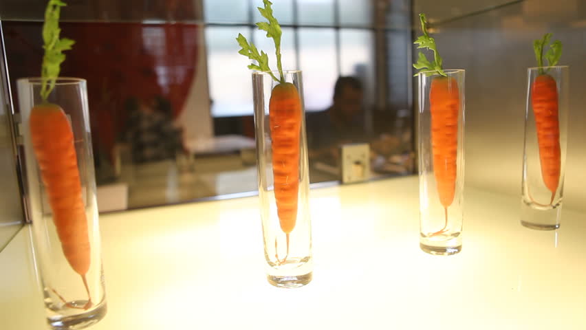 Carrots on restaurant display