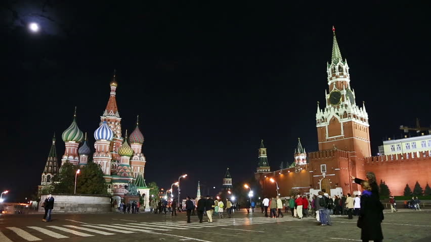 Kremlin and St. Basil Church (Vasiliy Blazhenniy) on Red square in Moscow
