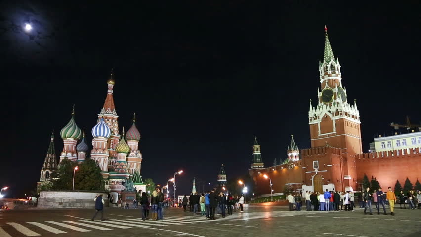 Kremlin and St. Basil Church (Vasiliy Blazhenniy) on Red square in Moscow -