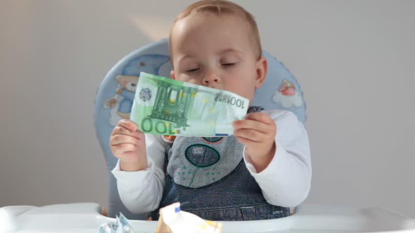Baby Plays With Euro Notes Stock Footage Video 100 Royalty Free Shutterstock