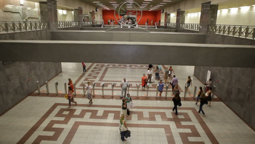Athens, Greece - August 15th, 2012: Subway station in Athens