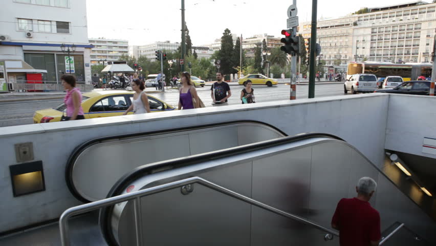 Athens, Greece - August 15th, 2012: Subway station in Athens