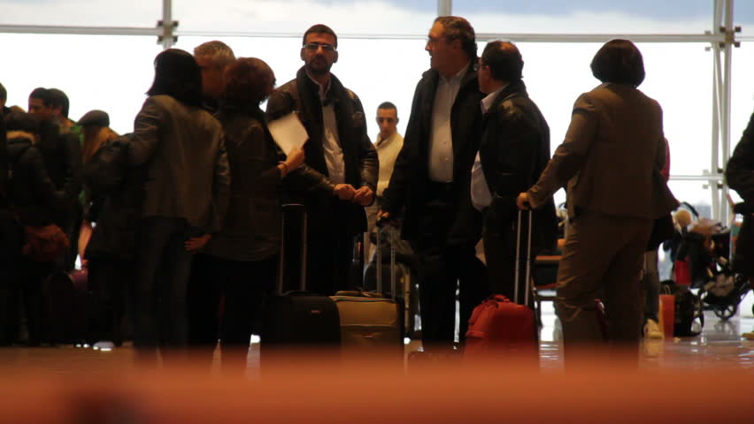 Barcelona, Spain - January 15th, 2013: People at the airport