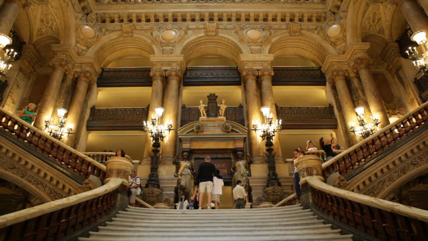 Paris, France - May 6th, 2012: Grand staircase in Garnier Opera