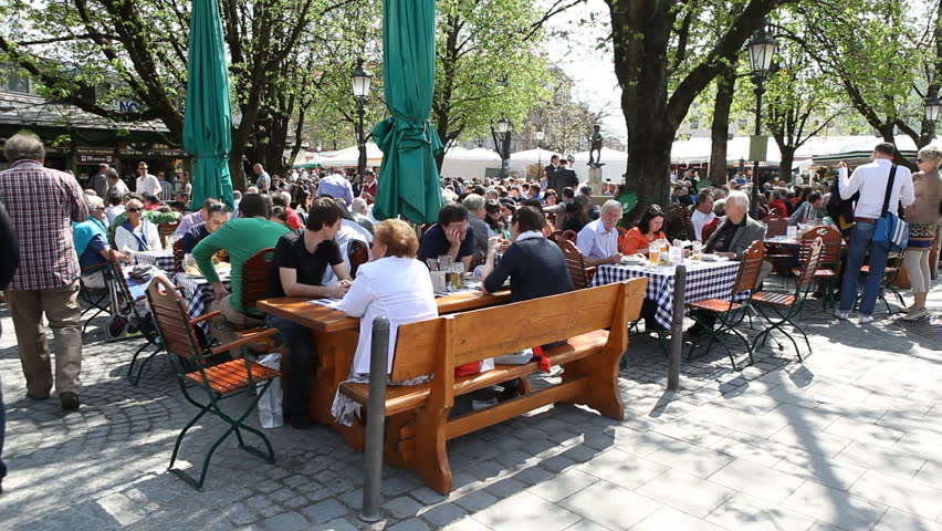 Munich, Germany - April 25th 2013: Bier garden