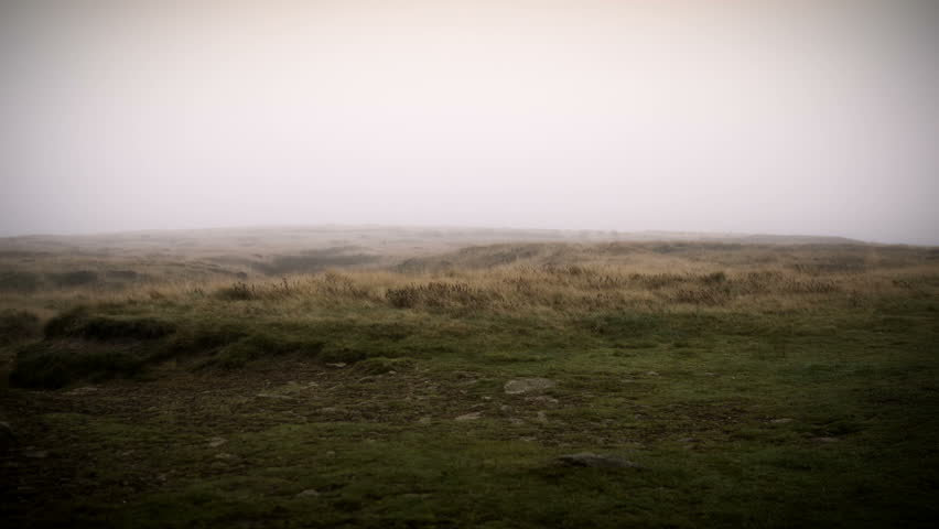 Misty Yorkshire Moor Monument.
