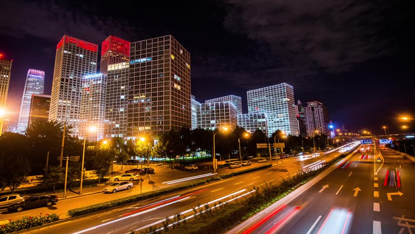Jianwai SOHO buildings at night,Beijing,China | Shutterstock HD Video #4797485