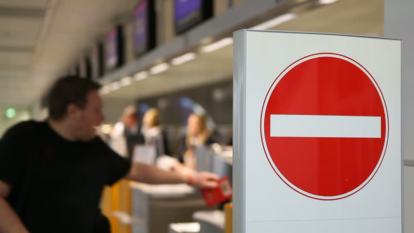 Munich, Germany - April 25th 2013: No entrance sign at the airport