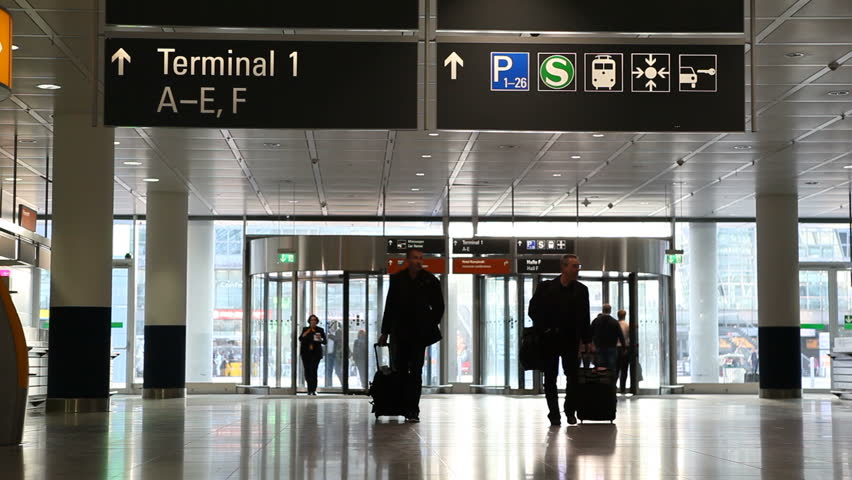 Munich, Germany - April 25th 2013: Munich airport passengers
