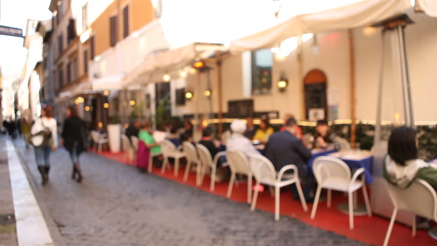 Rome, Italy - April 10th, 2013: Street restaurant