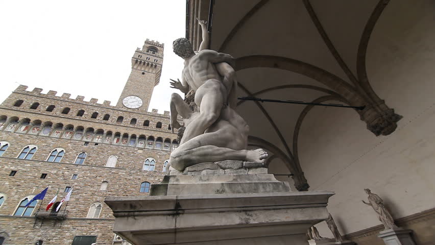 Florence, Italy - April 18th, 2013: Florence renaissance monument view